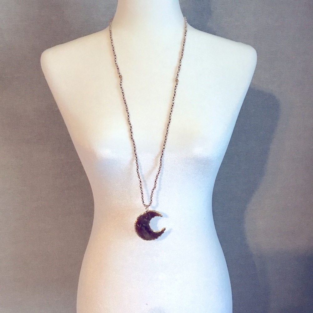 Realia by Jen Moon Stone & Gold Pendant Necklace